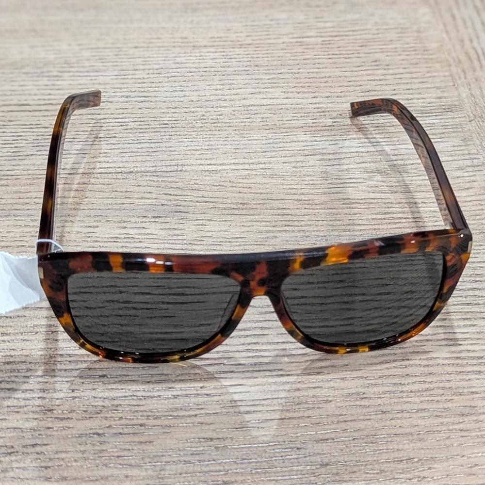 $395 Mens Authentic SAINT LAURENT 59mm Sunglasses Havana/Gray